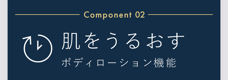 肌をうるおす。ボディローション機能。