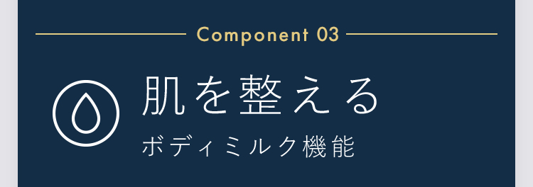 肌を整える。ボディミルク機能。